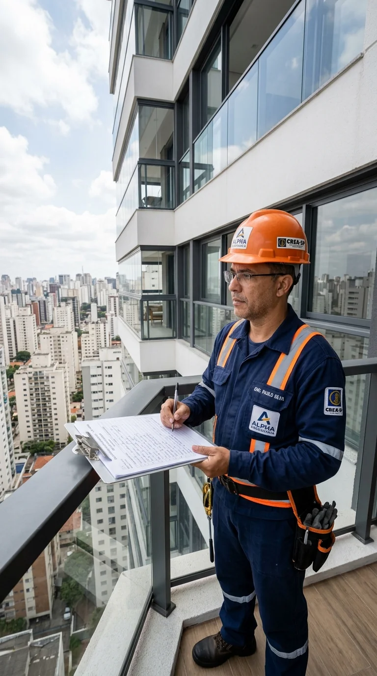 Equipe Senhor Fachadas em obra de restauração predial — pintura em balancim