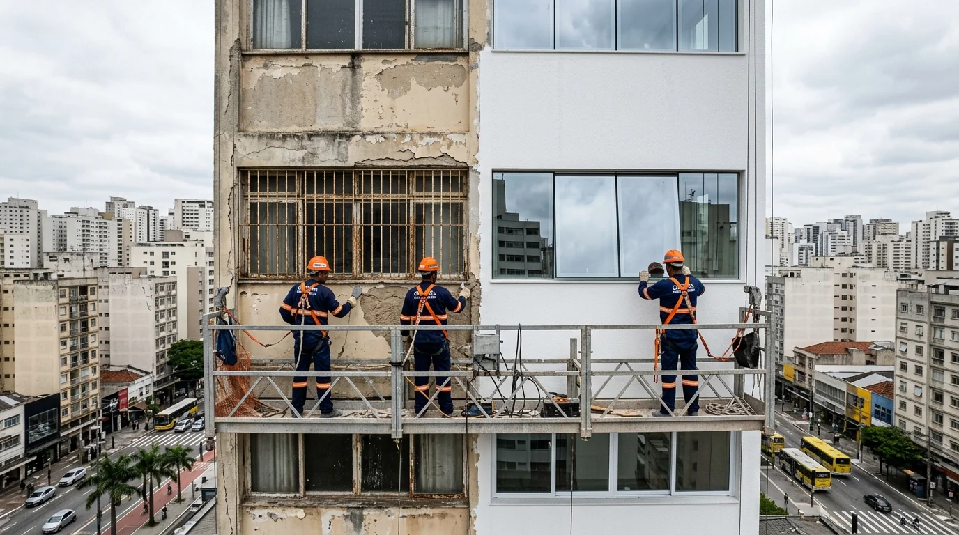 Retrofit e modernização de fachada predial em São Paulo