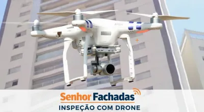 Vistoria com drone em fachada predial